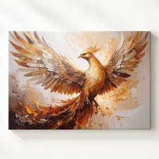 Rise Of The Phoenix Canvasfiery Wings Of Rebirth And Radiant Light Wall Art