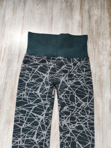 M. Rena Green Gray Abstract Thick Warm Leggings Skinny Womens One Size - Picture 3 of 9