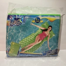 H2O Go! Float’n Roll Air Mat 7' X 34" Green Pool Float Bestway Brand New Sealed
