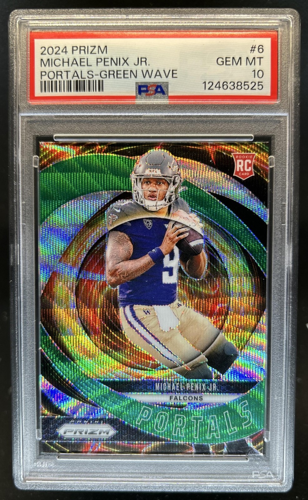 Michael Penix Panini Prizm Portals #6 Green Wave
