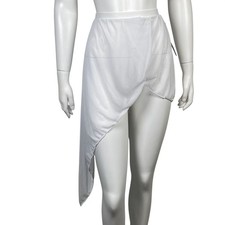 Body Wrappers Asymmetrical Drape Skirt Womens XS-S White Pull On 9106
