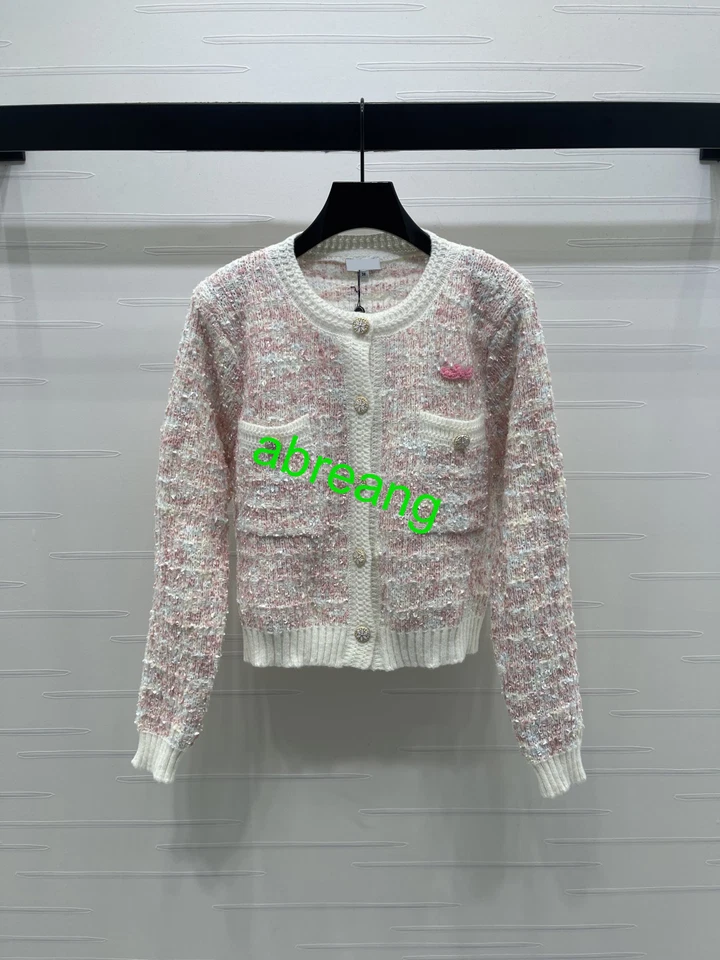 68% Lana+30% Cachemira Nuevo Cuello Redondo Manga Larga Cárdigan Abrigo Corto Mujer SML Foto 2 de 4