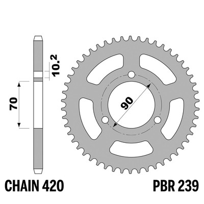 HONDA MB-SA 50 1980-1983 Kettenrad PBR Tonhöhe 420 45 Zähne Eisen