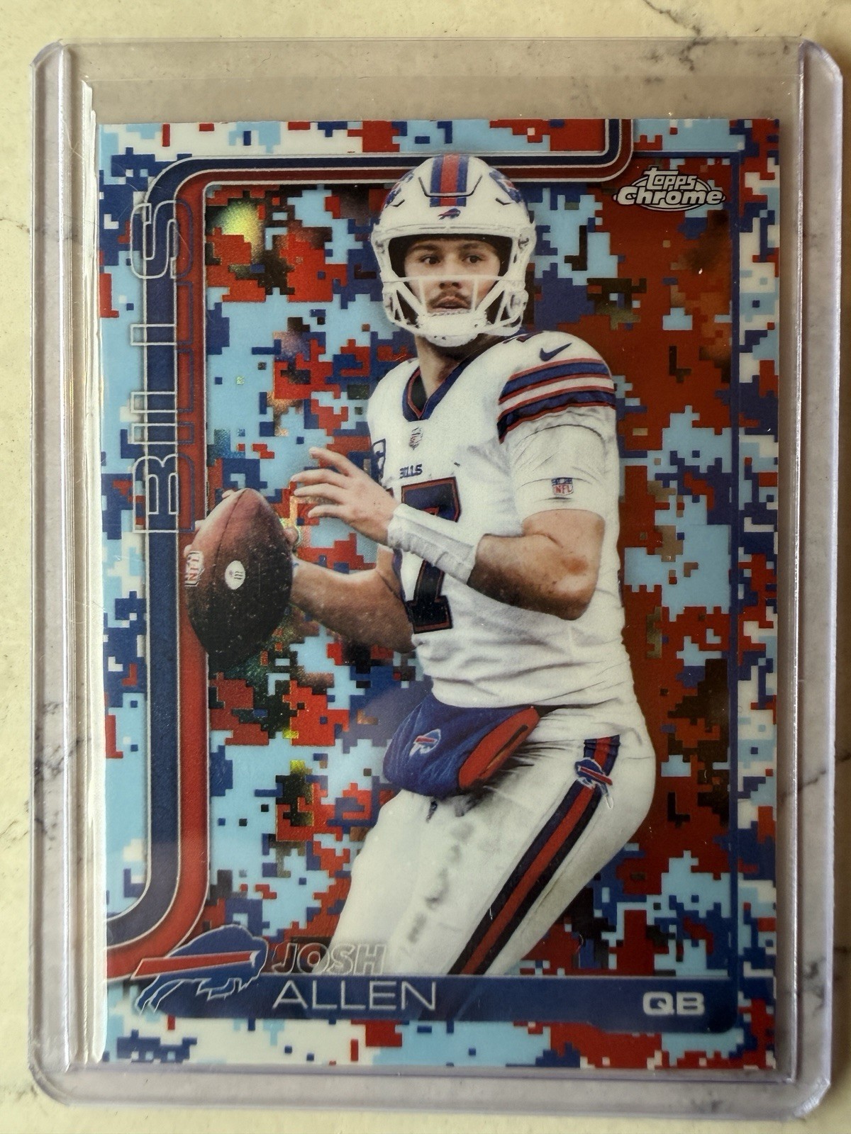 2025 Topps Chrome Football Josh Allen Team Camo Refractor Bills QB
