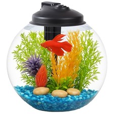 3-Gallon Fish Tank, Aquarium Starter Kit Includes Power Filter, LED Light with
