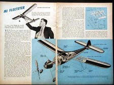 Fleetstar Class A Free Flight C/L Model Airplane How-To build PLANS