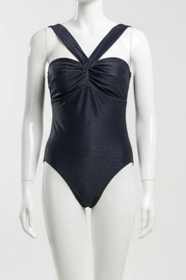 Milly Cabana Women Blue Betsy Bandeau Shimmer Swim One Piece Size S