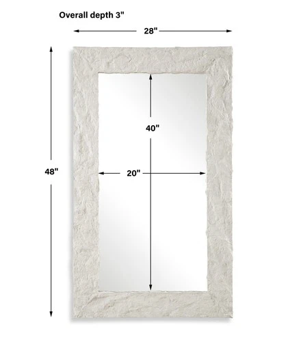 Uttermost 08187 Quarry 28" W x 48" H Rectangular Framed Bathroom - Off White - Picture 5 of 6