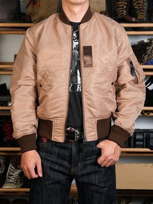 Simons Herren Reversible Bomberjacke MA-1 Piloten Flieger Retro Motorrad Coats
