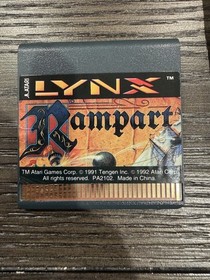 Rampart Atari Lynx Game Cartridge + Manual, Cleaned And Tested