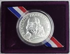 1993 1oz .999 Silver US Mint Franklin Firefighter Medal OGP COA
