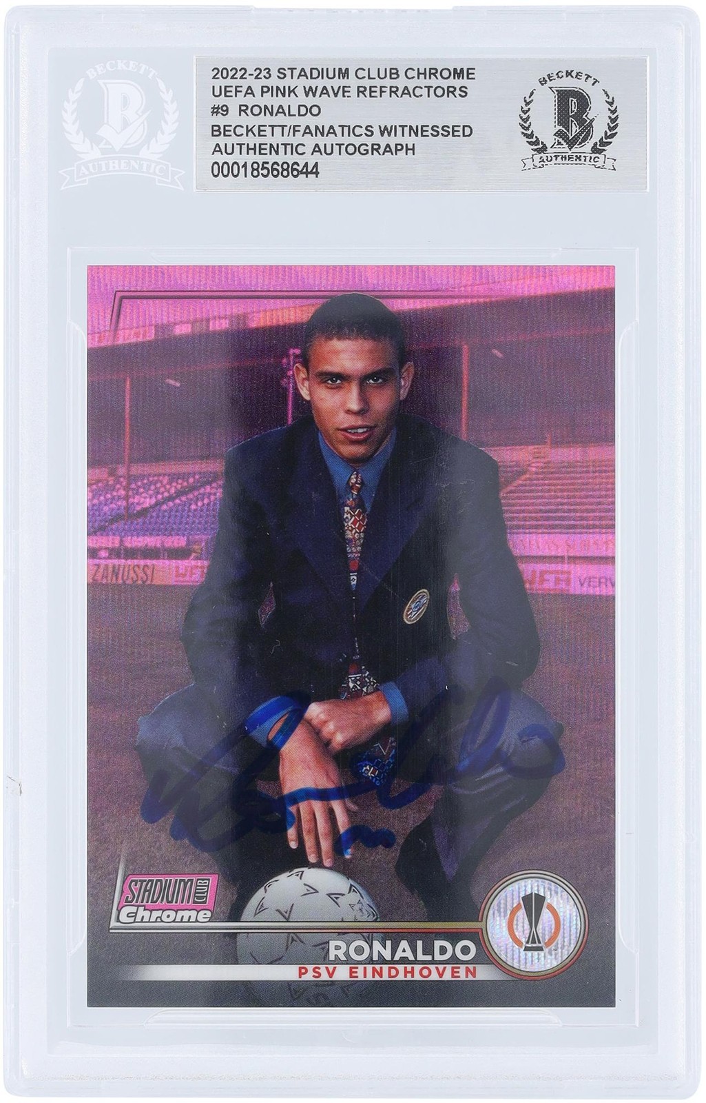 Ronaldo PSV Eindhoven Signed 2022-23 Topps Stadium Club Chrome #9 #/150 BAS Card