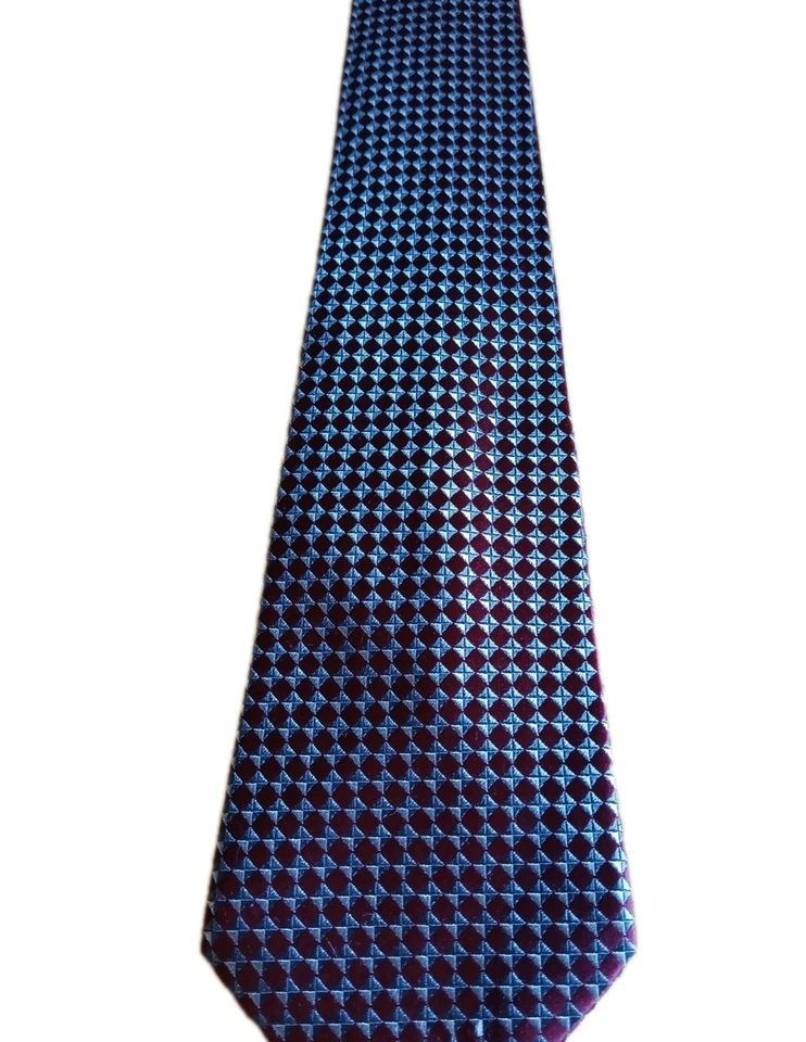 Covington 100% шелк галстук текстурированный вышитый красный и серебряные бриллианты 60 X 3,75" - Изображение 3 из 4