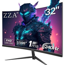 ZZA 32" Curved Gaming Monitor FHD 1ms 240Hz FreeSync Premium DP 1.4 HDMI