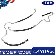 17227636879 For BMW 535i 640i 2Pcs Inlet & Outlet Engine Oil Cooler Hose Pipe US
