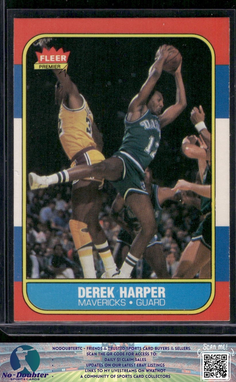 1986-87 Fleer #44 Derek Harper Dallas Mavericks 86BB