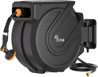 Retractable Garden Hose Reel / in X100 Ft, Heavy Duty Wall Mounted Hose Reel wit