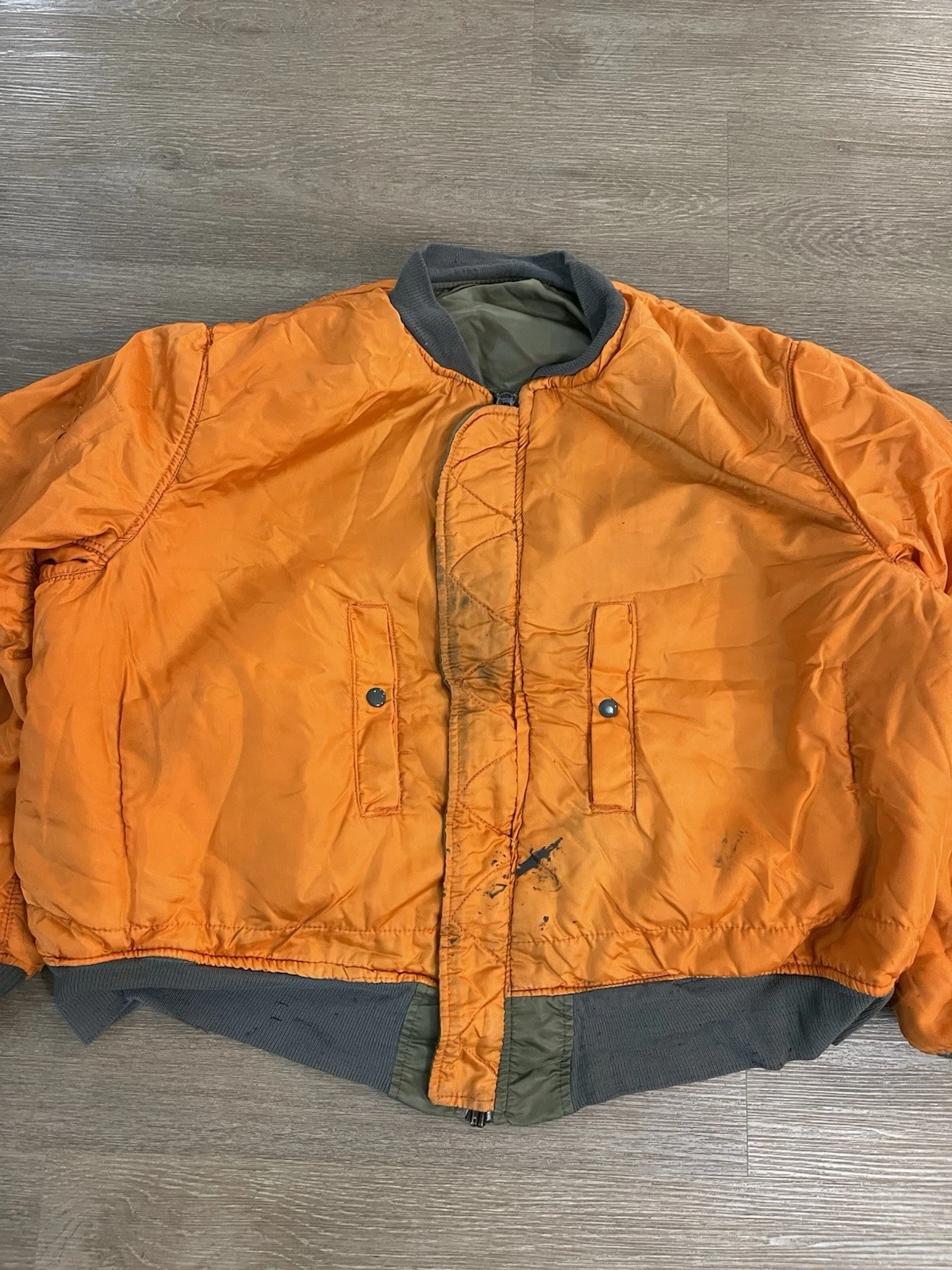 Vintage 80s Alpha Industries MA-1 Flight Bomber Jacket XXX-Large Olive Green USA - product detail image 9
