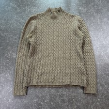 Lauren Ralph Lauren Merino Wool Cable Knit Turtleneck Sweater VTG Luxury Sz M
