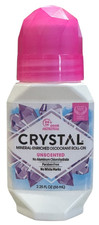CRYSTAL Mineral Deodorant Roll-On Unscented Body Deodorant 2.25 FL OZ