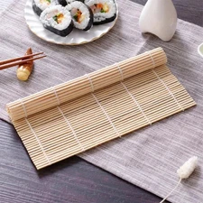 Exquisite Bamboo Sushi Mat with White Finish Seaweed Rice Roll Curling Non Stick