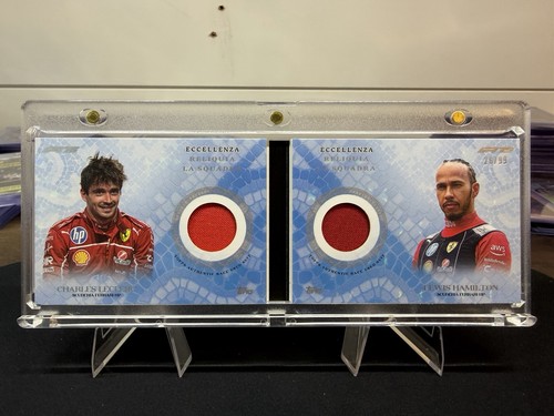 2025 Topps Eccellenza F1 Charles Leclerc Lewis Hamilton Dual Relic Book Blue /99