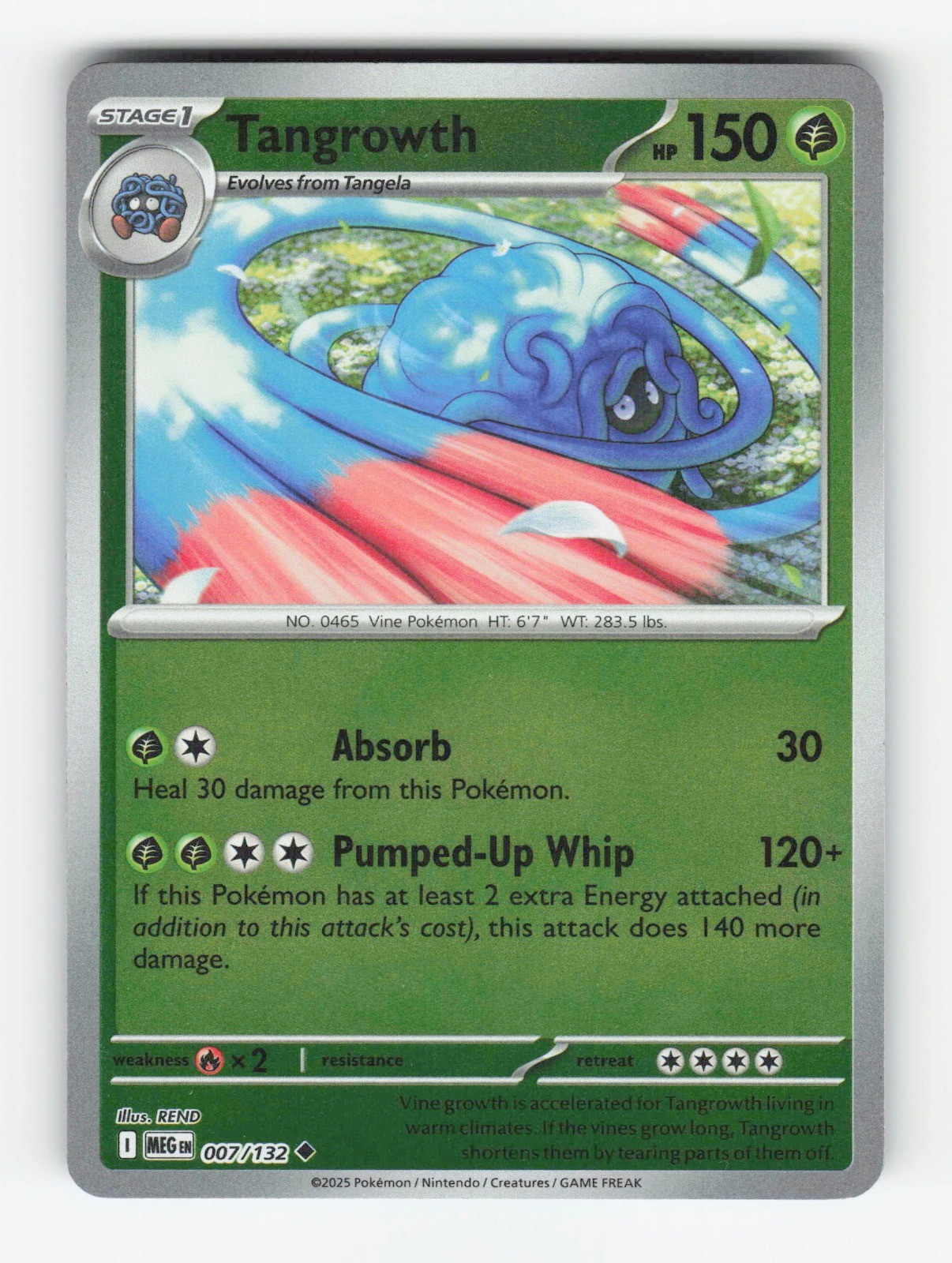 Tangrowth Reverse Holo Uncommon ME01: Mega Evolution 007/132 NM