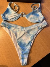 Brand New SHEIN 2 piece Bikini Blue/White Size: Small UK 8 
