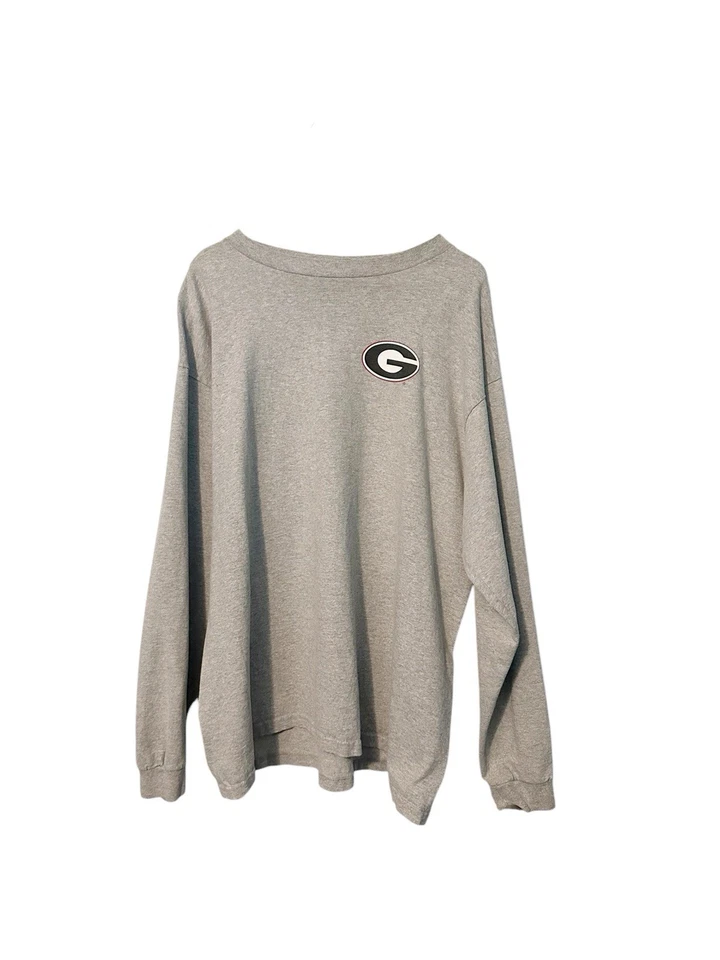 Мужская винтажная футболка с длинным рукавом Jansport Georgia Bulldog серая размер L ретро - Изображение 2 из 4