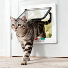 Cat Door for Windows Outer Size 11"  9.8", Weatherproof Pet Door with 4 Way Loc