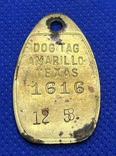 Vintage 1958 Amarillo Texas Brass Dog Tag ~ License - FREE SHIPPING