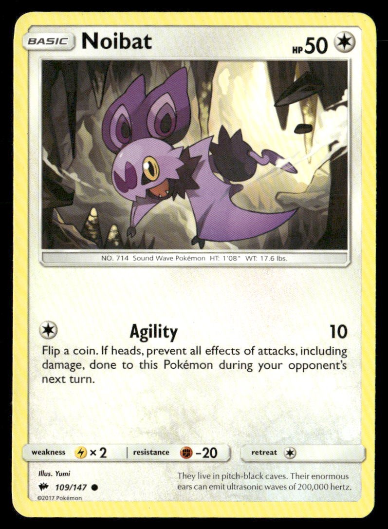 Noibat Burning Shadows 109/147 Common Pokemon Near Mint