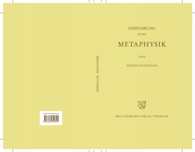 Einführung in die Metaphysik by Martin Heidegger HARDBACK 9783484700321
