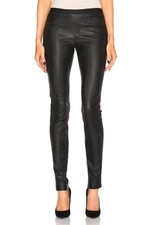 HELMUT LANG Black Stretch 100 Lamb Leather Skinny Leggings Pants US 4 Org 920