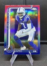2025 Topps Chrome Football #129 Charvarius Ward Red White Blue Refractor