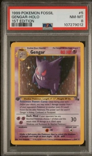 New ListingPokemon Gengar Fossil 1st Edition Holo Rare #5 PSA 8