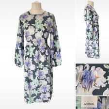 Women Summer Dress M UK 12 14 Midi Boho Grey Purple Print Floral Hippie NEW NWT
