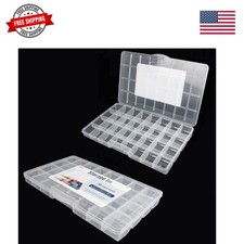 32 Grids Clear Plastic Organizer Box, Craft Storage Container for Beads Organ...