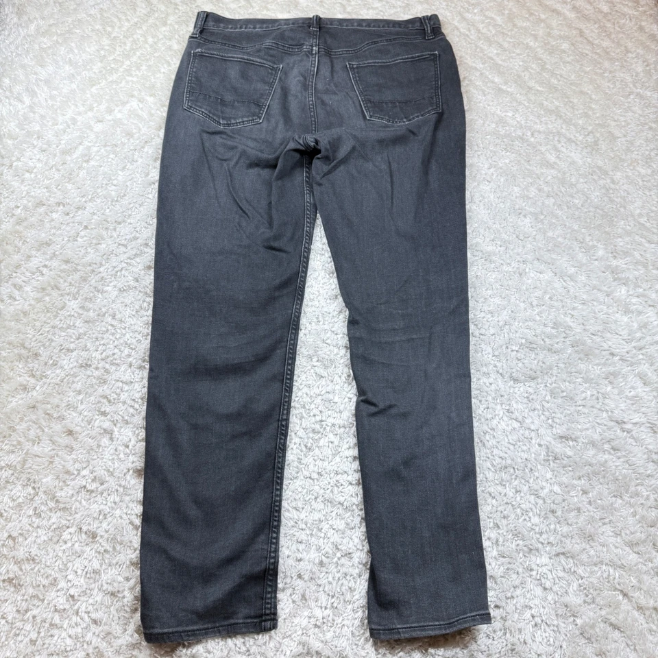 Pantalones de mezclilla Banana Republic Travel para hombre 34x32 ajustados negros lavados callejeros Foto 2 de 4