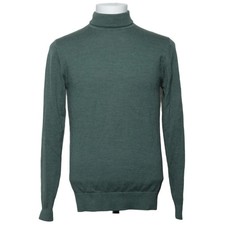 John Henric, Rollkragenpullover, Größe: S, Grün, Merinowolle, Einfarbig #n6E