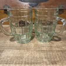 VTG Green Glass Beer Mug 8oz Kvass Drinkware Soviet USSR Neman Glass Factory