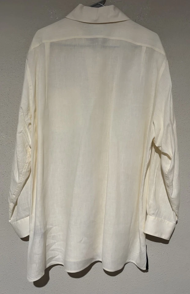 Purple Label Ralph Lauren кремовый белый лен на пуговицах мужские XL сделано в Италии - Изображение 3 из 4