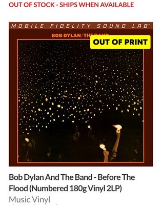 Bob Dylan Before the Flood [MFSL2-426] sealed NEW