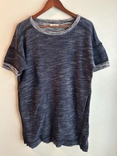 Madewell Marled Sweater Mini Dress Navy Blue Style B1407 Womens Size Large