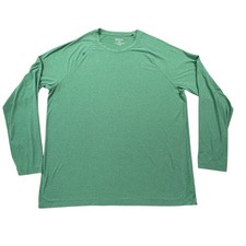 Rhone Reign Men Top XXL Green Long Sleeve Workout Sports Performance Stretch NEW