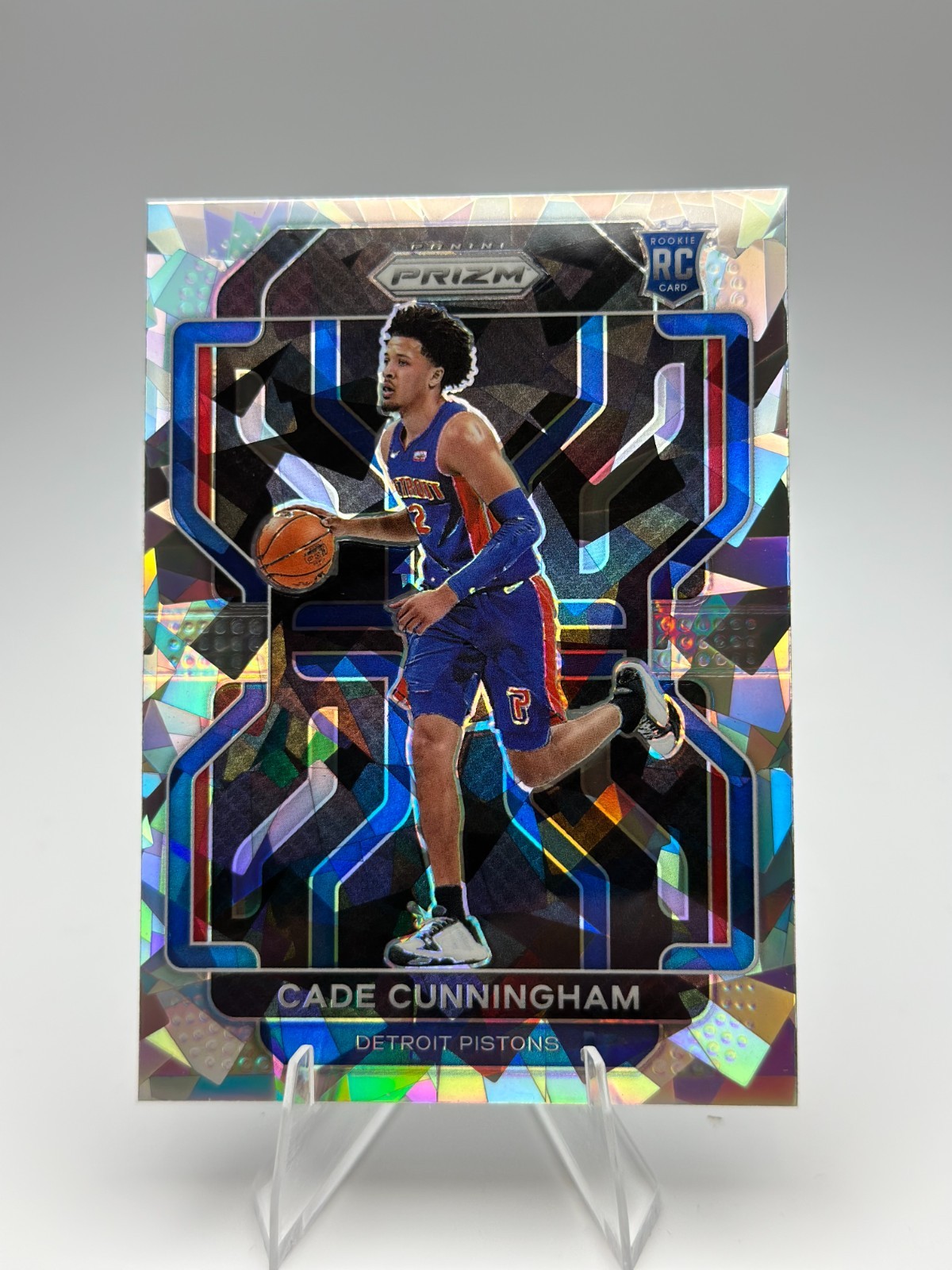Cade Cunningham 2021-22 Panini Prizm Silver Cracked Ice RC Pistons #282