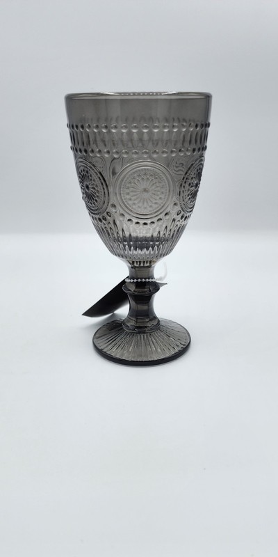 10 Robert Stanley Smoky Gray Glass Goblets 