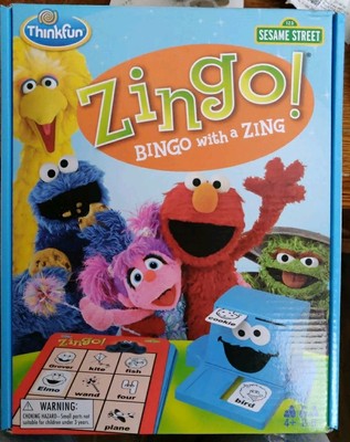 SESAME STREET ZINGO! Bingo With A Zing, ThinkFun BUILD LANGUAGE SKILLS AGES 4+