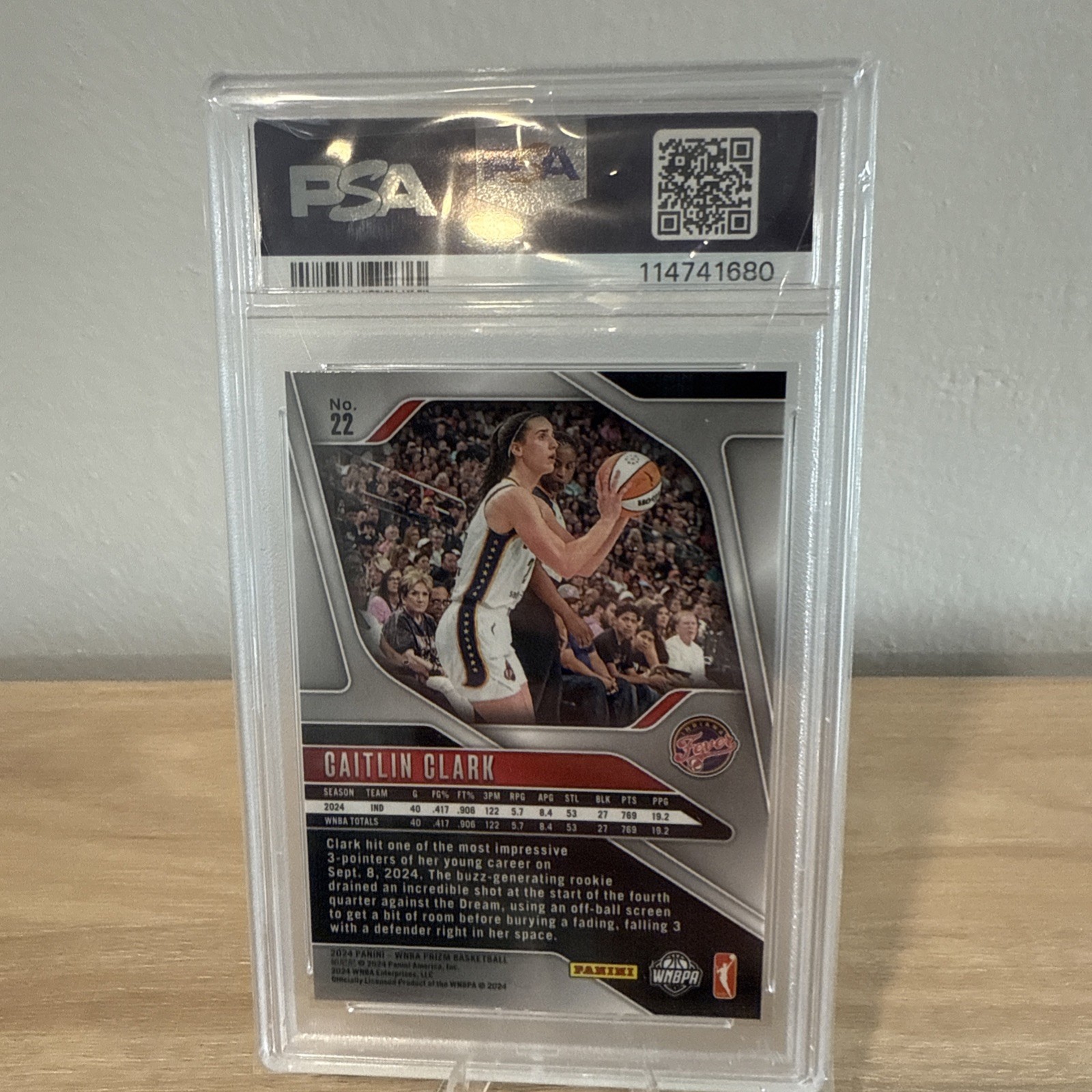2024 Panini Prizm CAITLIN CLARK RC/ROOKIE FEVER #22 PSA 10 GEM MINT view 3