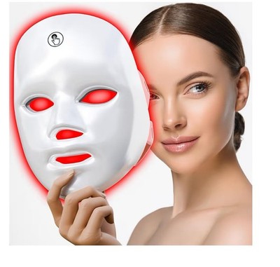 7-Farben LED Gesichtsmaske mit Hals, Anti-Aging & Hautstraffung